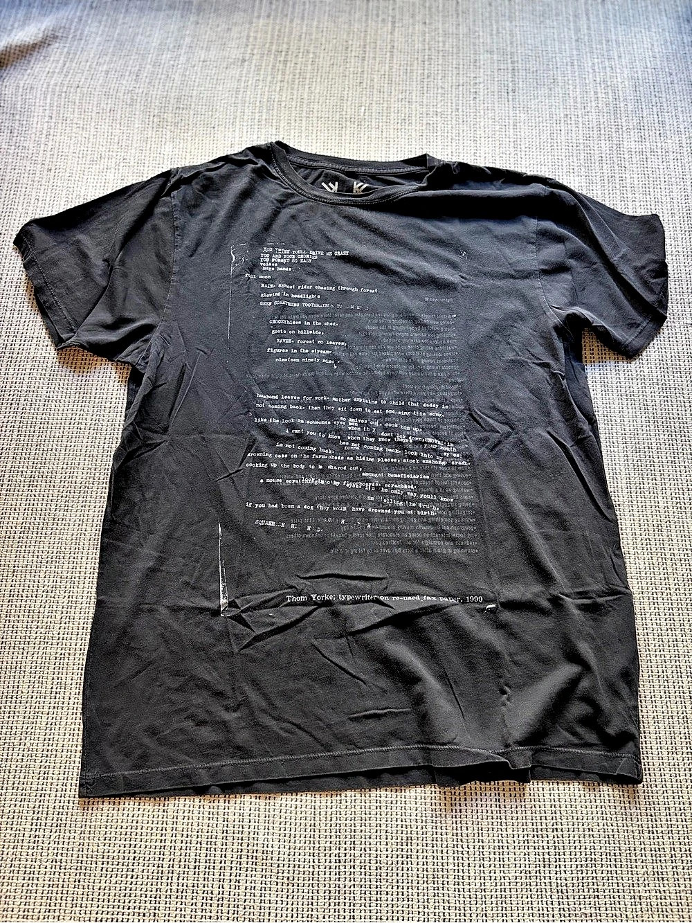 THOM YORKE Short Sleeve Graphic Tee Black Size Large